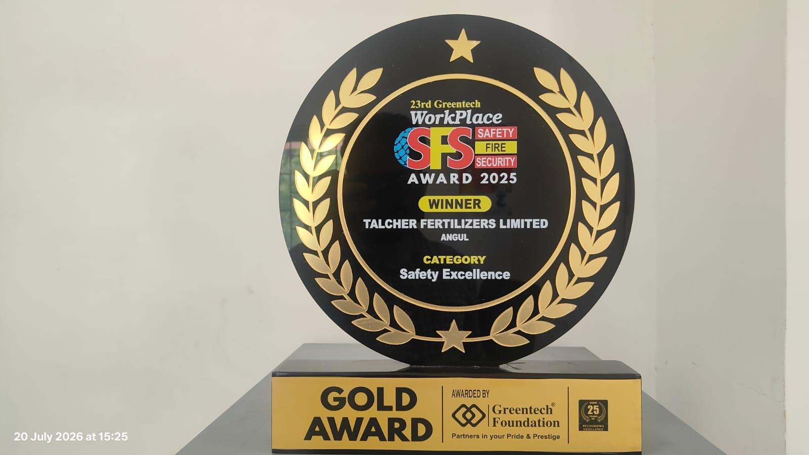 Gold Award Safety Excellence